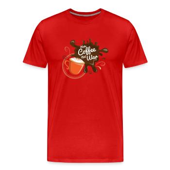 Make Coffee Not War - Männer Premium Bio T-Shirt - Rot - Vorne - Damien (186cm)