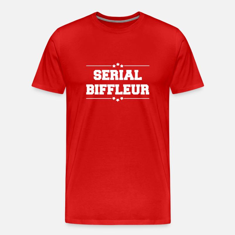SERIEN BIFFLEUR WHITE - Männer Premium Bio T-Shirt - Rot