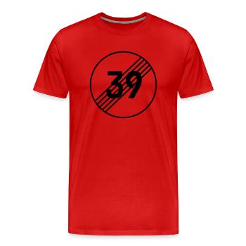 39 Ende, 40. Geburtstag - Männer Premium Bio T-Shirt - Rot - Vorne - Damien (186cm)