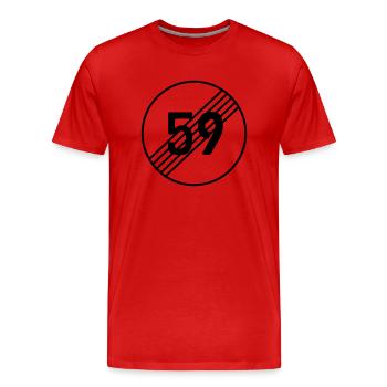 59 Ende, 60. Geburtstag - Männer Premium Bio T-Shirt - Rot - Vorne - Damien (186cm)