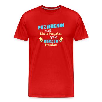 Erzieherin - Männer Premium Bio T-Shirt - Rot - Vorne - Damien (186cm)