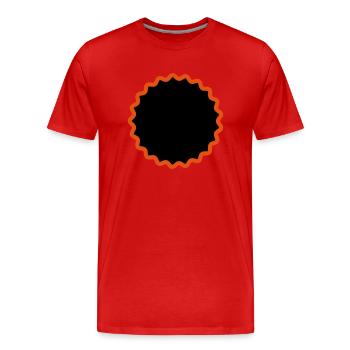 Flicken_21 - Männer Premium Bio T-Shirt - Rot - Vorne - Damien (186cm)