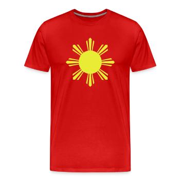 Eight Ray Sun - Men's Premium Organic T-Shirt - red - Front - Damien (186cm)
