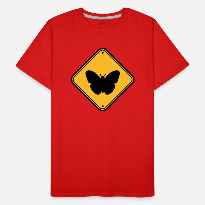butterfly caution caution note shield zone Men's Premium Organic T-Shirt