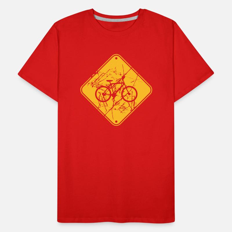 Note de panneau de signalisation de bicyclette T-shirt bio Premium Homme
