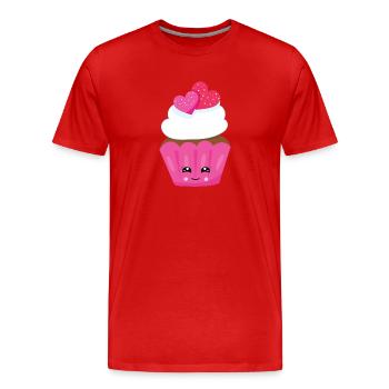 cupcake - T-shirt bio Premium Homme - rouge - Devant - Damien (186cm)