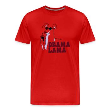 Drama Lama - Männer Premium Bio T-Shirt - Rot - Vorne - Damien (186cm)