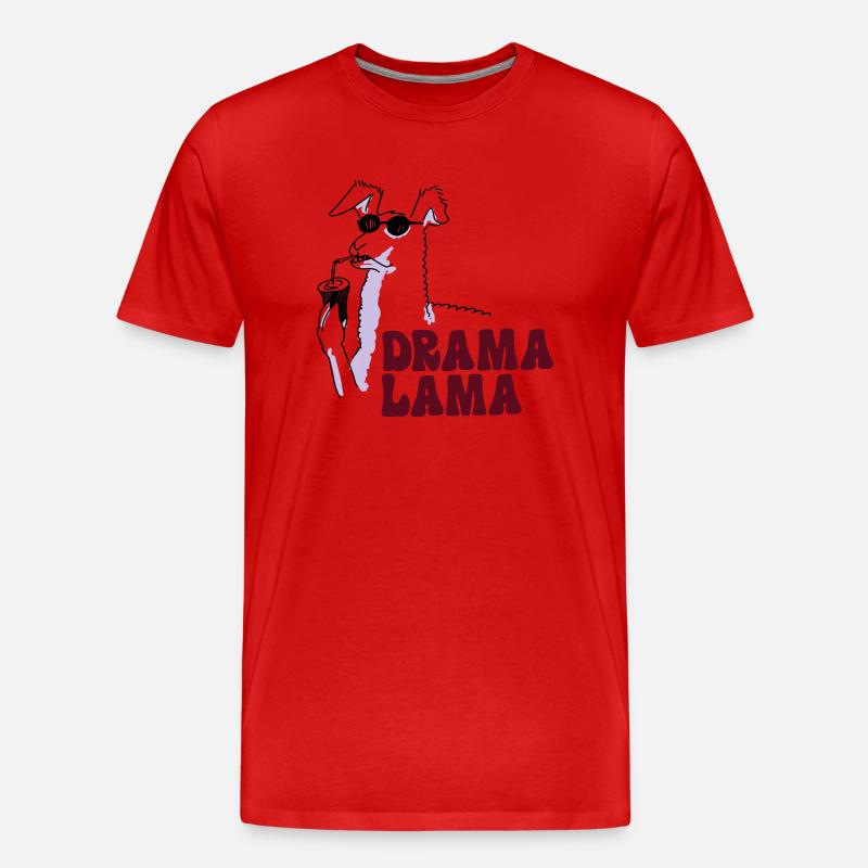 Drama Lama - Männer Premium Bio T-Shirt - Rot