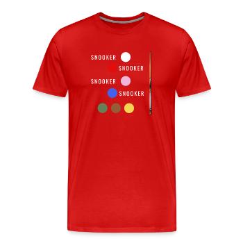 Snooker Design Billiards - Men's Premium Organic T-Shirt - red - Front - Damien (186cm)
