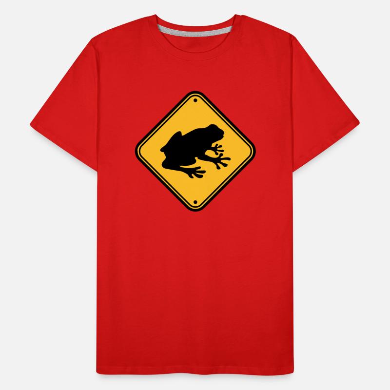 caution frog shield warning warning zon Men's Premium Organic T-Shirt