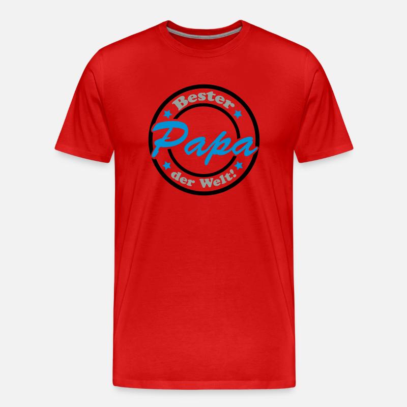 bester_papa_der_welt2 - Männer Premium Bio T-Shirt - Rot