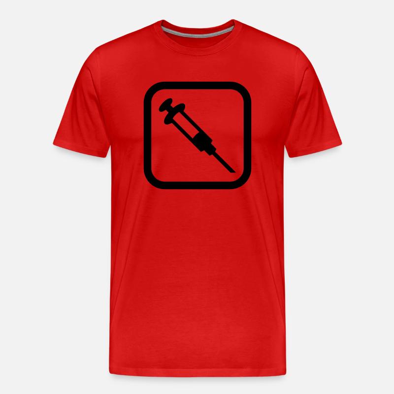 Spritze Logo - Männer Premium Bio T-Shirt - Rot