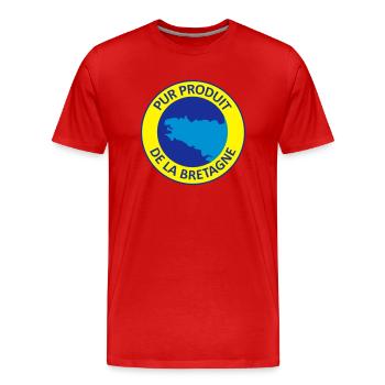 Pur Produit de la Bretagne - T-shirt bio Premium Homme - rouge - Devant - Damien (186cm)