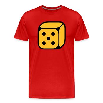 Dé Avec Numéro 5 (Cinq / 2C) - T-shirt bio Premium Homme - rouge - Devant - Damien (186cm)
