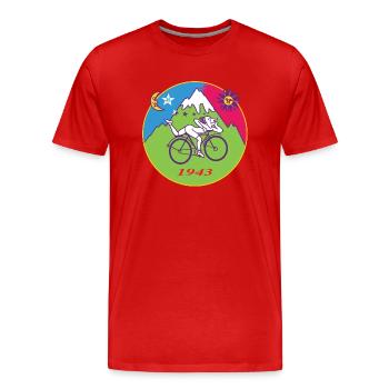 Albert Hofmann LSD 1943 Circle Redesign - T-shirt bio Premium Homme - rouge - Devant - Damien (186cm)