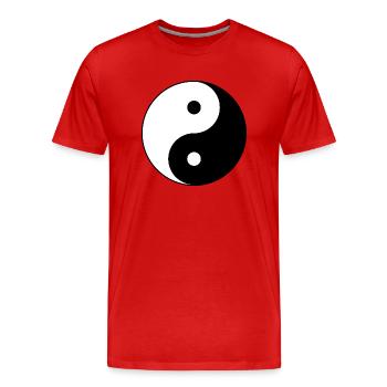 Yin Yang Symbol - Männer Premium Bio T-Shirt - Rot - Vorne - Damien (186cm)