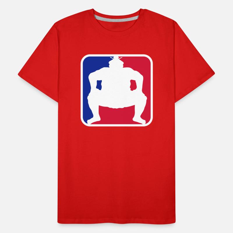 rot blau cool sumoringer button logo japanisch her Männer Premium Bio T-Shirt
