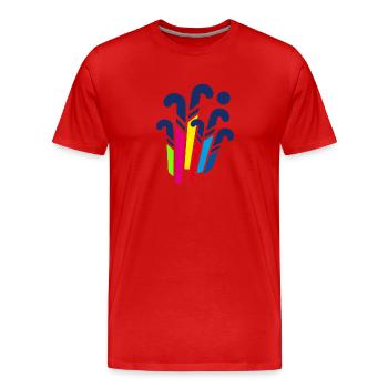 Colorful hockey sticks - Men's Premium Organic T-Shirt - red - Front - Damien (186cm)