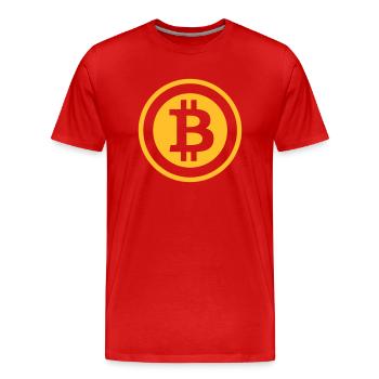 Bitcoin - Männer Premium Bio T-Shirt - Rot - Vorne - Damien (186cm)