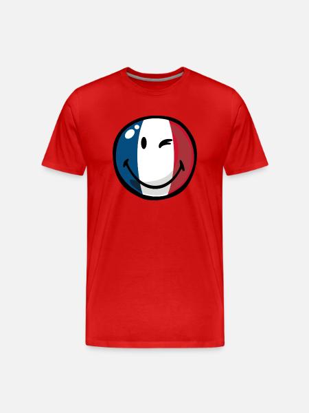 Smiley France - Men's Premium Organic T-Shirt - red