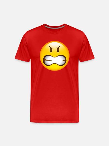 Smiley Glossy Anger - Männer Premium Bio T-Shirt - Rot