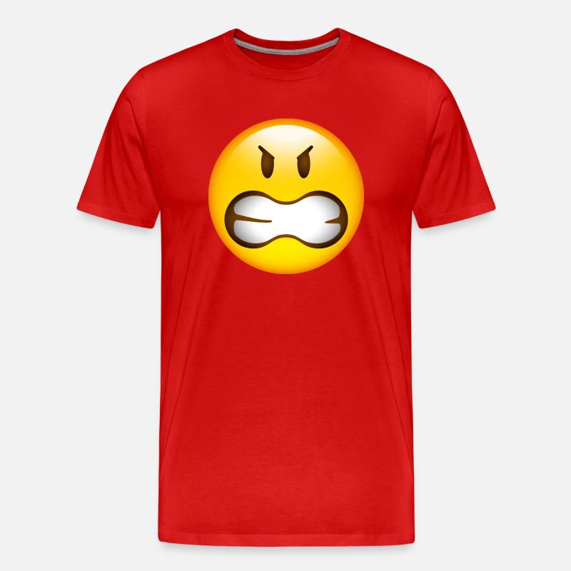 Smiley Glossy Anger - Männer Premium Bio T-Shirt - Rot
