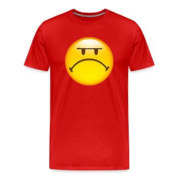 Smiley Glossy Mad - Men's Premium Organic T-Shirt - red - Front - Damien (186cm)