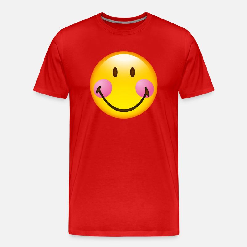 Smiley Glossy Blush - Männer Premium Bio T-Shirt - Rot