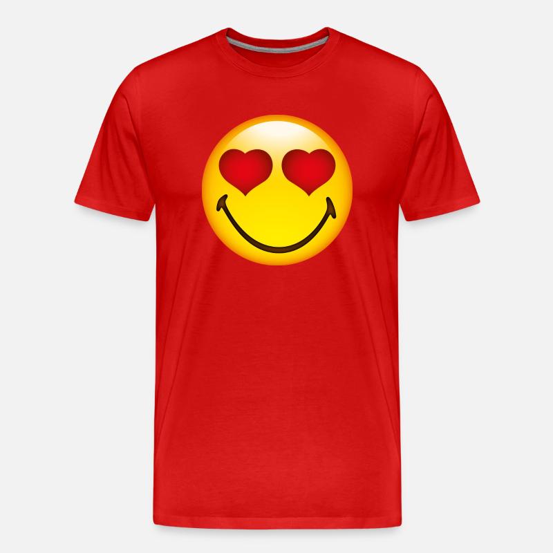 Smiley Heart - Miesten premium luomu-t-paita - punainen