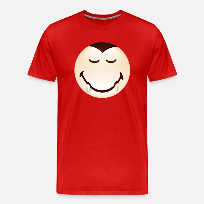 Smiley Halloween Dracula - Männer Premium Bio T-Shirt - Rot