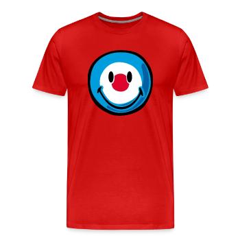 Smiley Target - T-shirt bio Premium Homme - rouge - Devant - Damien (186cm)