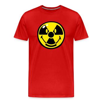 Smiley Radioactive - T-shirt bio Premium Homme - rouge - Devant - Damien (186cm)