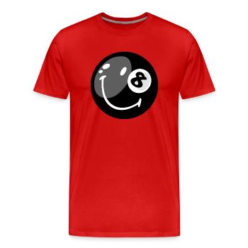 Smiley Pool Ball 8 - T-shirt bio Premium Homme - rouge - Devant - Damien (186cm)