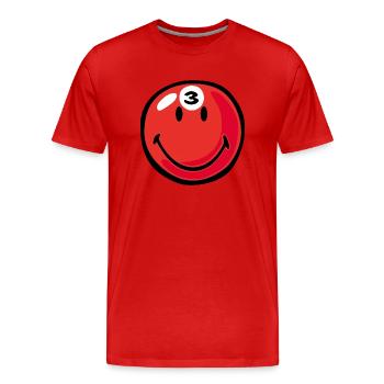 Smiley Pool Ball 3 - T-shirt bio Premium Homme - rouge - Devant - Damien (186cm)