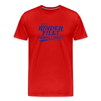 Rinderfilet krümelt nicht - Männer Premium Bio T-Shirt - Rot - Vorne - Damien (186cm)