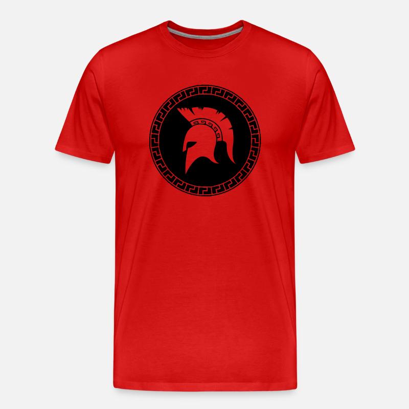 sparta_helm_01 - Männer Premium Bio T-Shirt - Rot