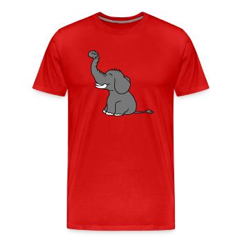 cute cute cute little child baby elephant - Men's Premium Organic T-Shirt - red - Front - Damien (186cm)