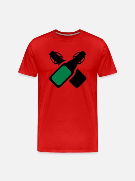 Alkohol - Bierflaschen - Männer Premium Bio T-Shirt - Rot