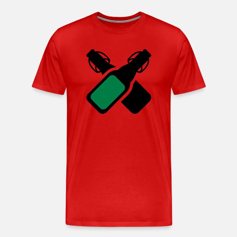 Alkohol - Bierflaschen - Männer Premium Bio T-Shirt - Rot