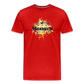 monaco design - Männer Premium Bio T-Shirt - Rot - Vorne - Damien (186cm)