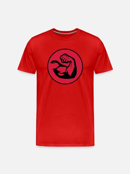 power strengh arm - Männer Premium Bio T-Shirt - Rot