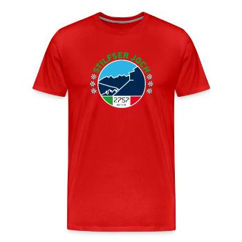 Stelvio Pass 1 - Men's Premium Organic T-Shirt - red - Front - Damien (186cm)
