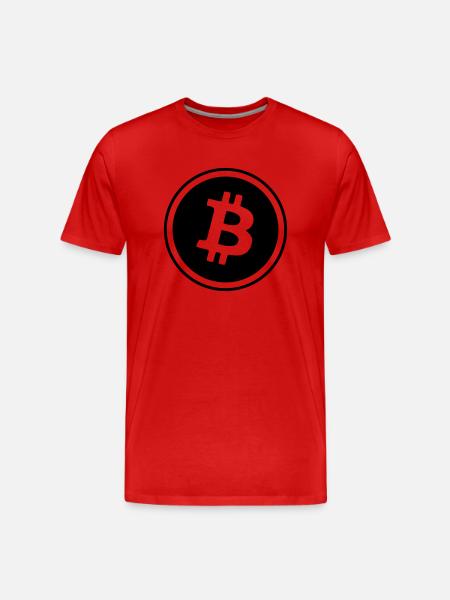 bitcoin symbol - Männer Premium Bio T-Shirt - Rot