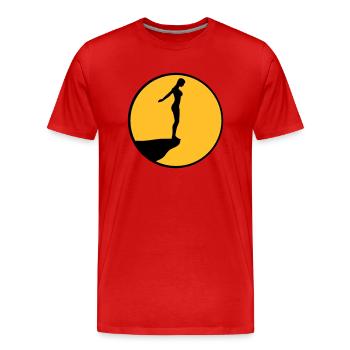 Sauter de la falaise - T-shirt bio Premium Homme - rouge - Devant - Damien (186cm)