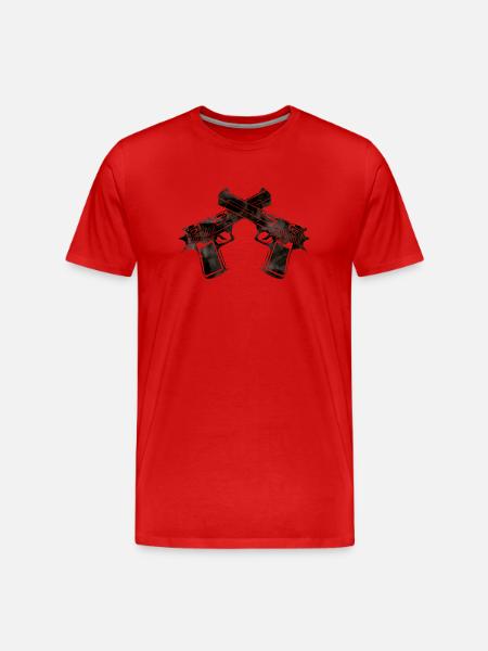 guns design - Männer Premium Bio T-Shirt - Rot