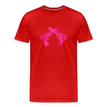 guns pink - Männer Premium Bio T-Shirt - Rot - Vorne - Damien (186cm)