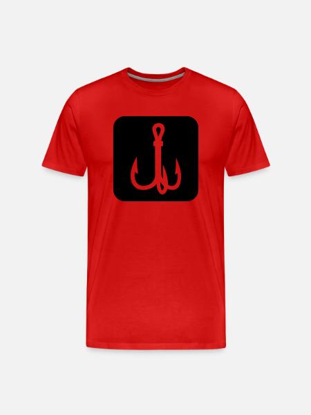 fishing hook icon - Männer Premium Bio T-Shirt - Rot