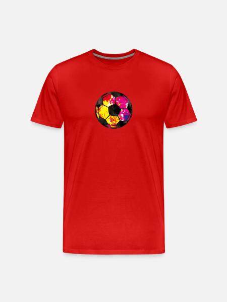fussball farben - Männer Premium Bio T-Shirt - Rot