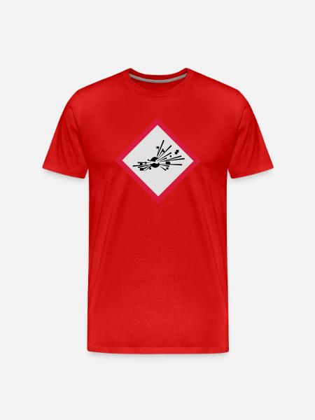 explosionsgefaehrlich - Männer Premium Bio T-Shirt - Rot