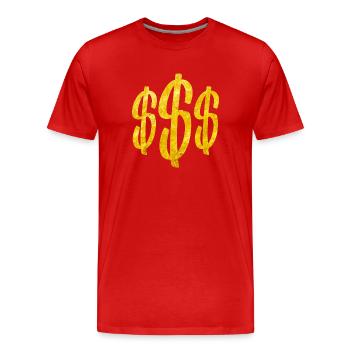 dollar signs money gold - Männer Premium Bio T-Shirt - Rot - Vorne - Damien (186cm)